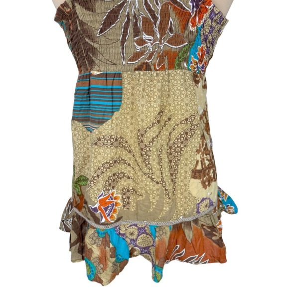 Dizzy‎ Lizzy Medium Boho Patchwork Button Front Cotton Cami Top Colorful Y2K - Picture 9 of 13
